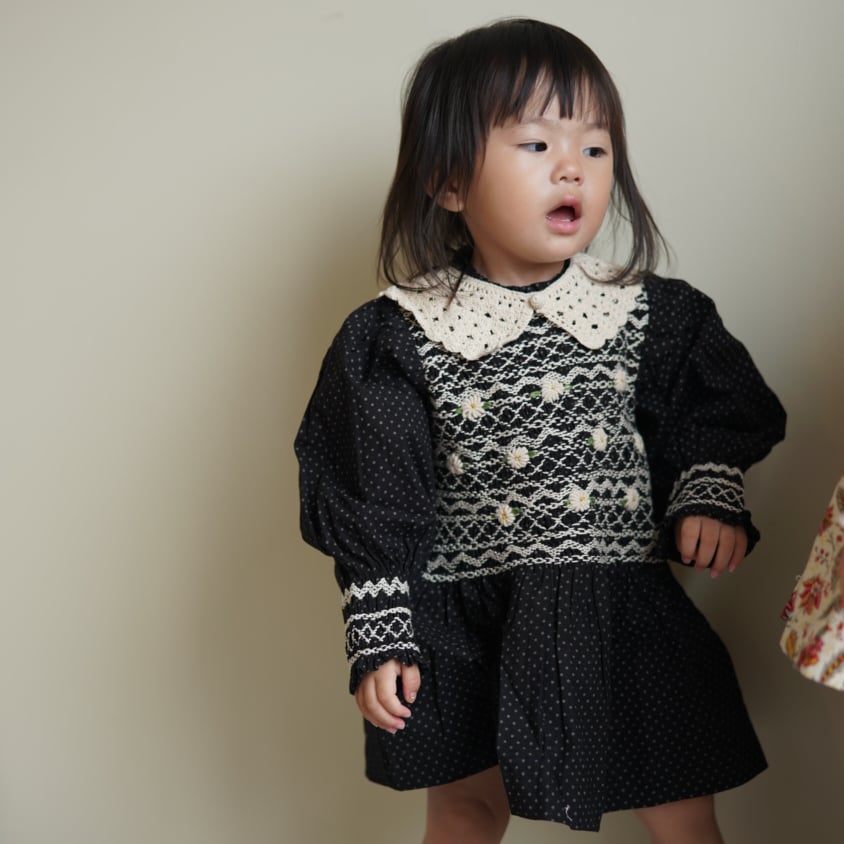 BONJOUR DIARY]【残りわずか！】HANDSMOCK BLOUSE WITH RE