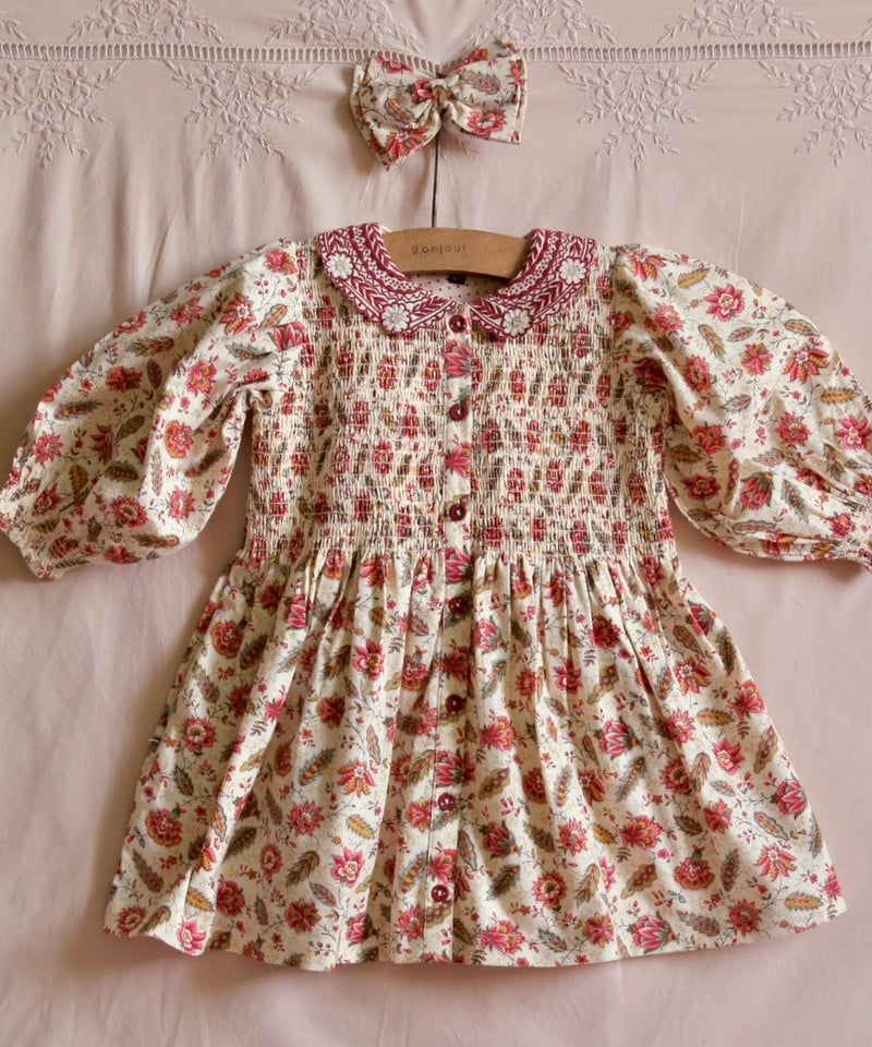 美品　bonjour diary ボンジュールダイアリー　ワンピース　4y BONJOUR DIARY] TUNIQUE WITH HAIR CLIP | Alin