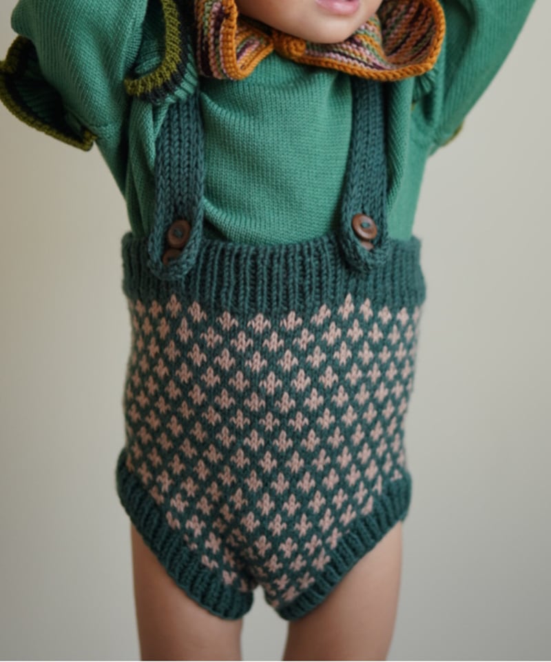 Kalinka ニットロンパース Kalinka] Edmund Shorts | Pine/Rose Quartz | Ro
