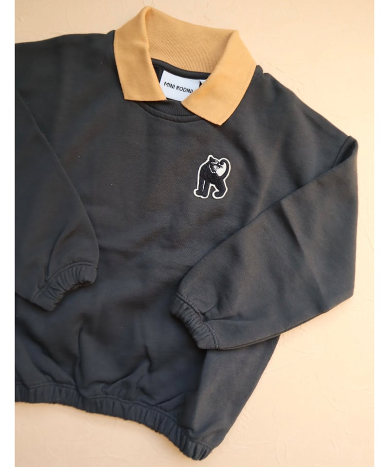 mini rodini] Panther patch collar sweatshirt |