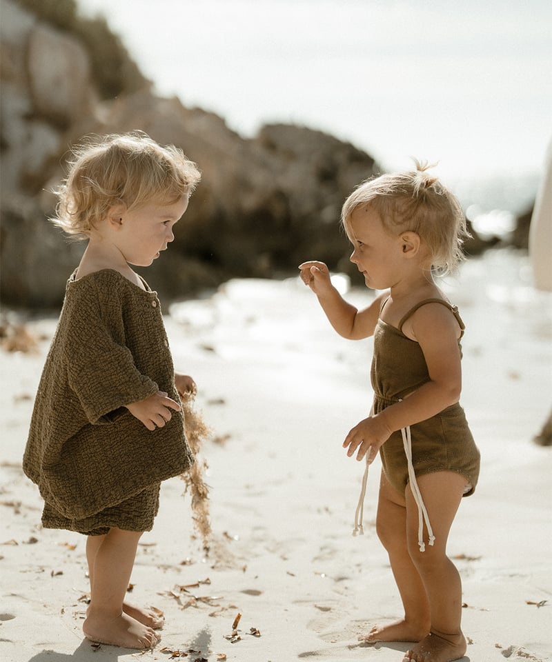 son and daughter ロンパース 2y son and daughter] Loren Romper | Brown | RonRo