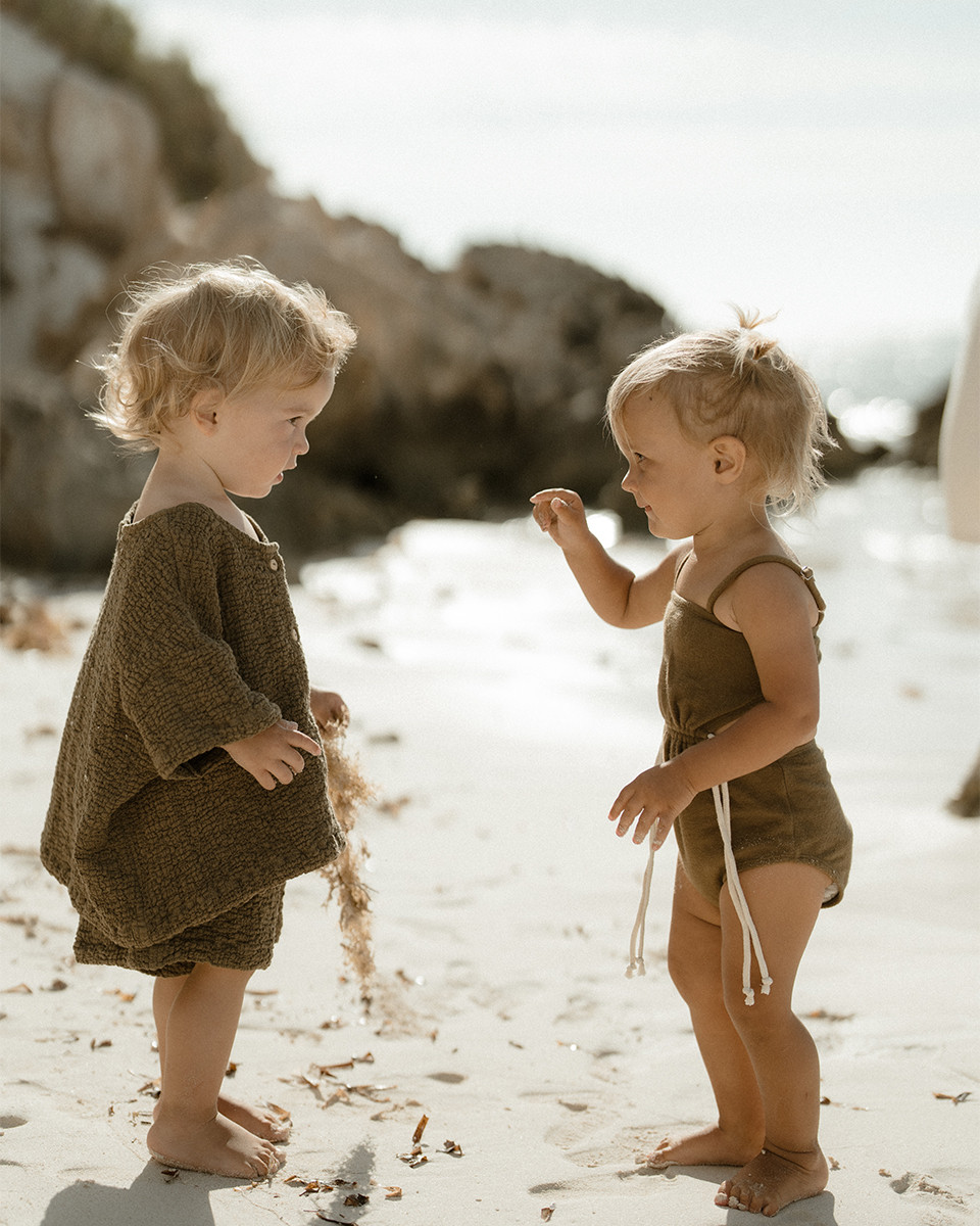son and daughter] Loren Romper | Brown | RonRo