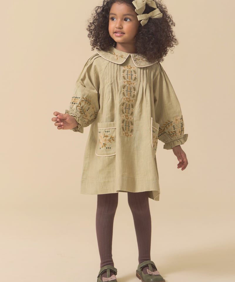 Lali Kids]【残りわずか！】Marie Dress | Faded Moss | R