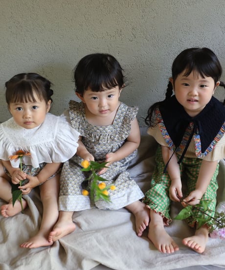[Ron Ron Baby & Mom]【再入荷！LAST１！！】06.triangle ribbon (navy×flower frill)
