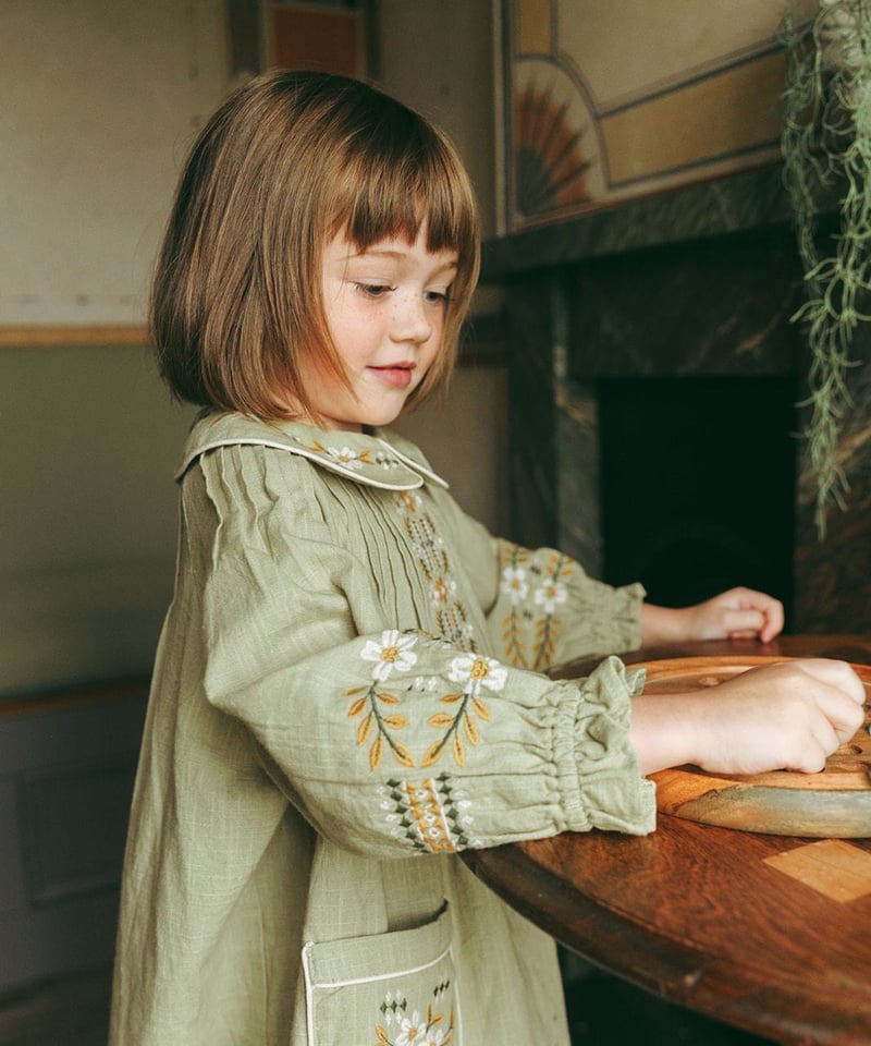Lali Kids]【残りわずか！】Marie Dress | Faded Moss | R
