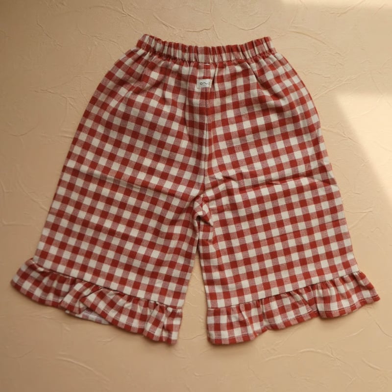 ORGANIC ZOO] Paprika Gingham Frill Culottes
