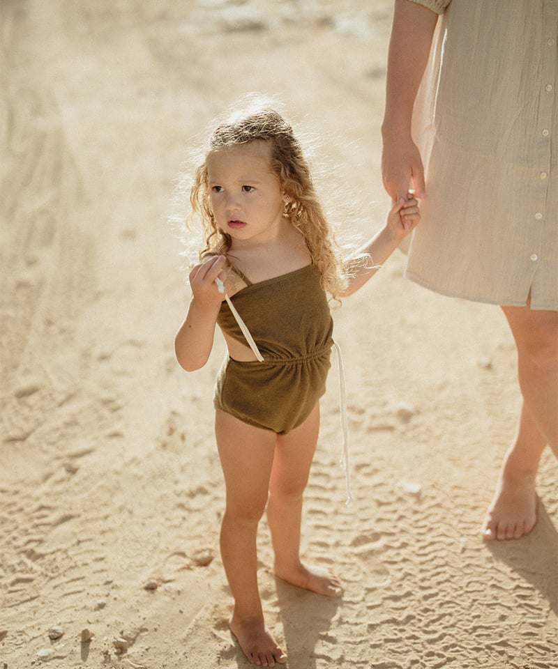 son and daughter ロンパース 2y son and daughter] Loren Romper | Brown | RonRo