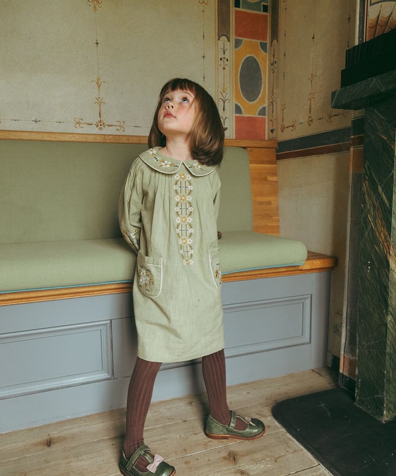 Lali Kids] Marie Dress | Faded Moss | RonRon b