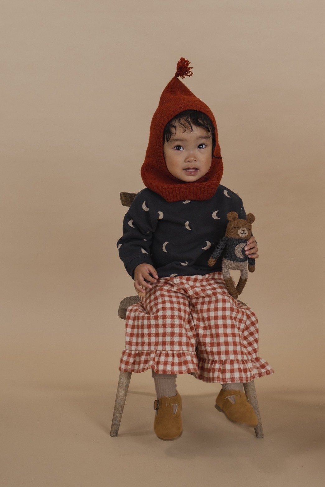 ORGANIC ZOO] Paprika Gingham Frill Culottes