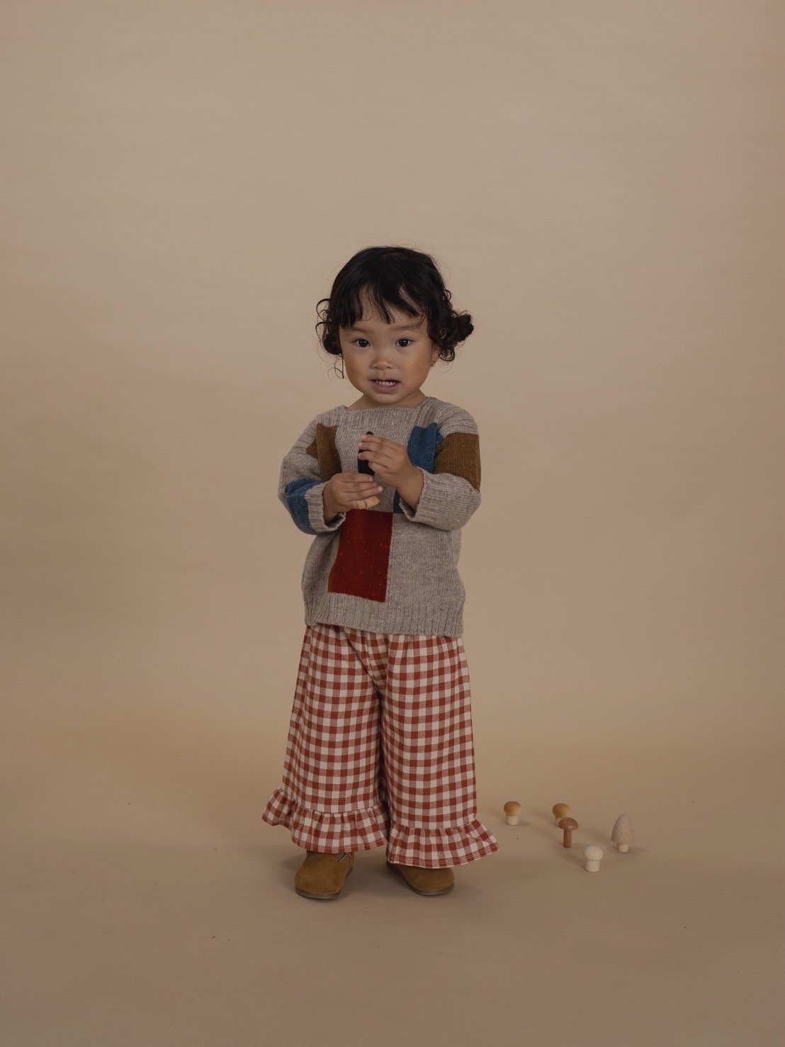 ORGANIC ZOO] Paprika Gingham Frill Culottes