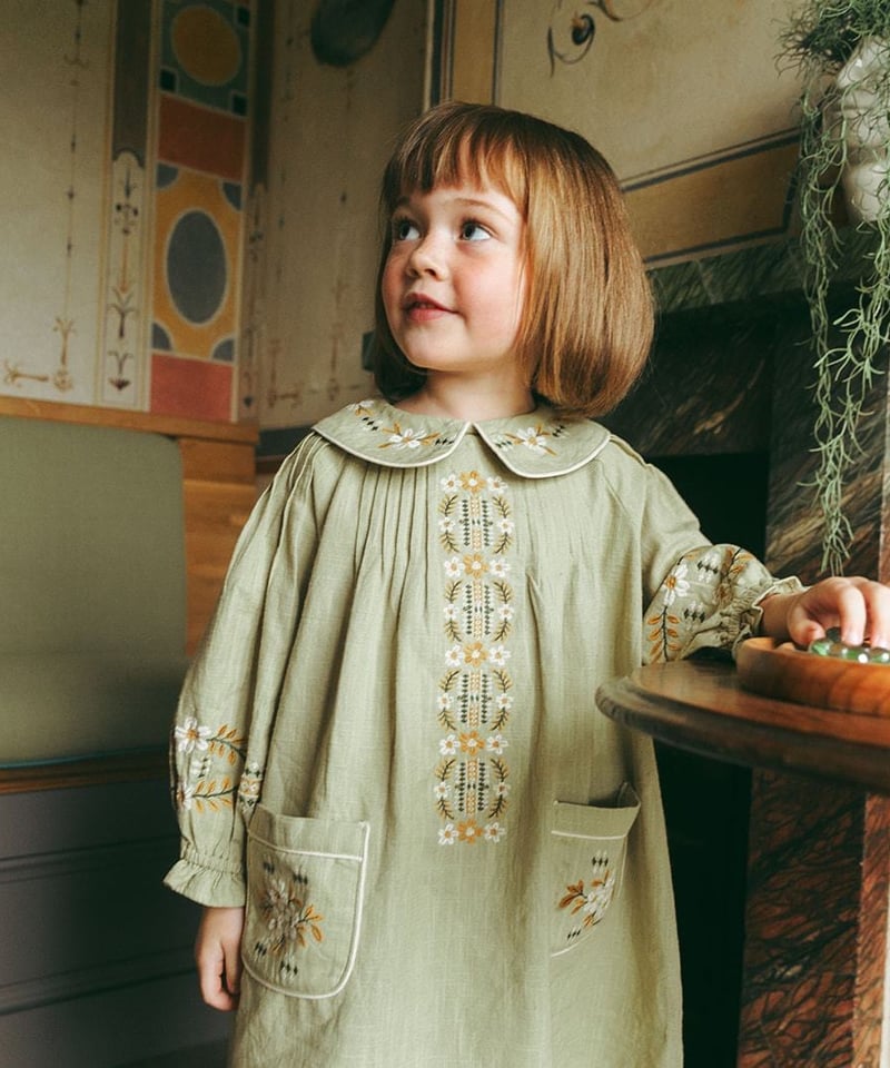 Lali Kids] Marie Dress | Faded Moss | RonRon b