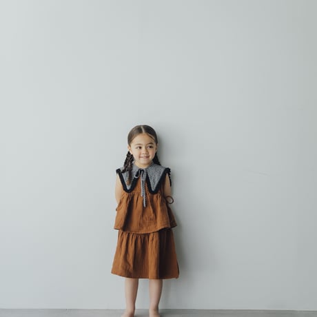 [Ron Ron Baby & Mom]【再入荷！！】03.triangle ribbon (black gingham×lace)
