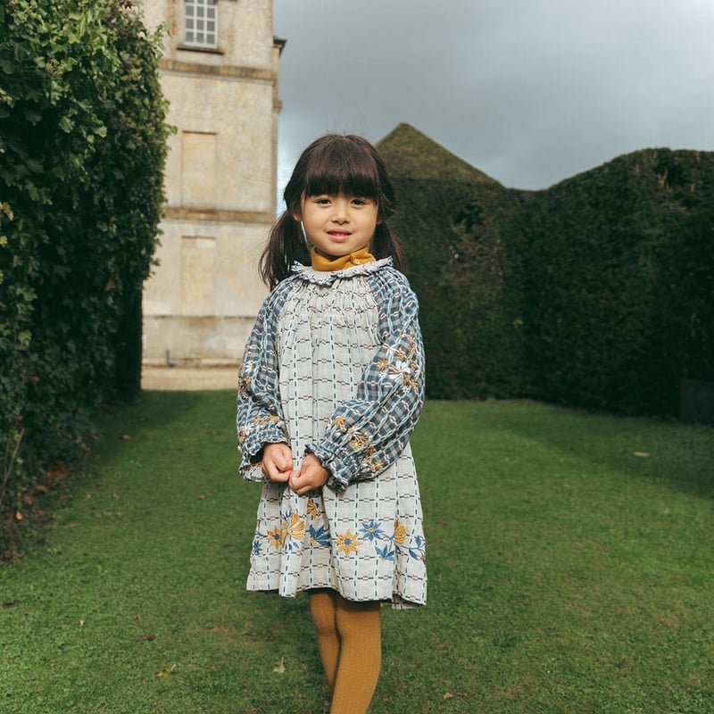 ワンピース Lali Kids Tulip Dress - 2024-AW 4Y Lali Kids「Tulip Dress - Double-Sided Yarn Dye」- ny-vind
