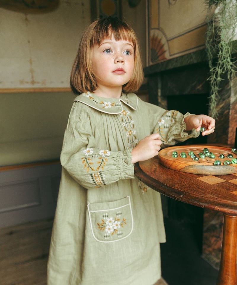 Lali Kids] Marie Dress | Faded Moss | RonRon b