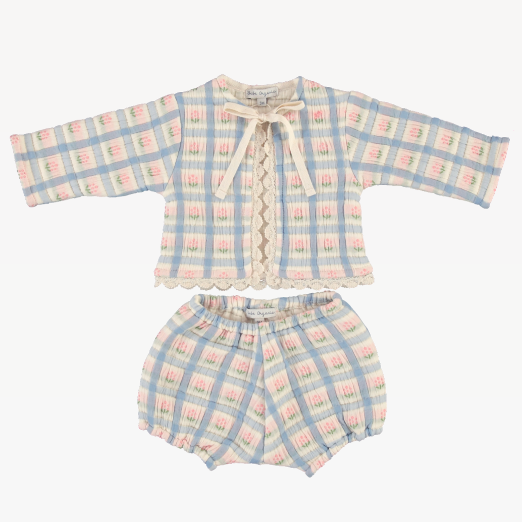 bebe organic セットアップ Bebe Organic] Zora Baby Set | Padded Floral |