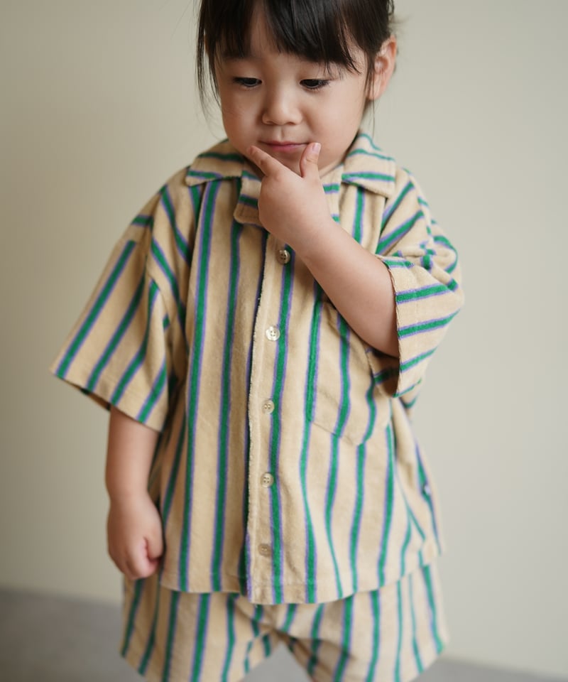 REPOSE AMS] 75. cropped shirt | jade bloom str