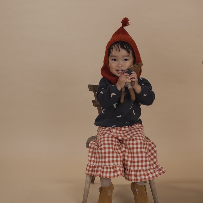 ORGANIC ZOO] Paprika Gingham Frill Culottes