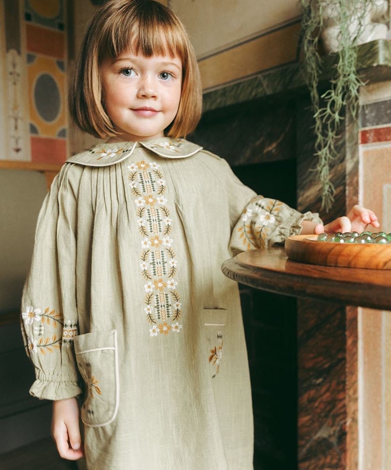 Lali Kids] Marie Dress | Faded Moss | RonRon b