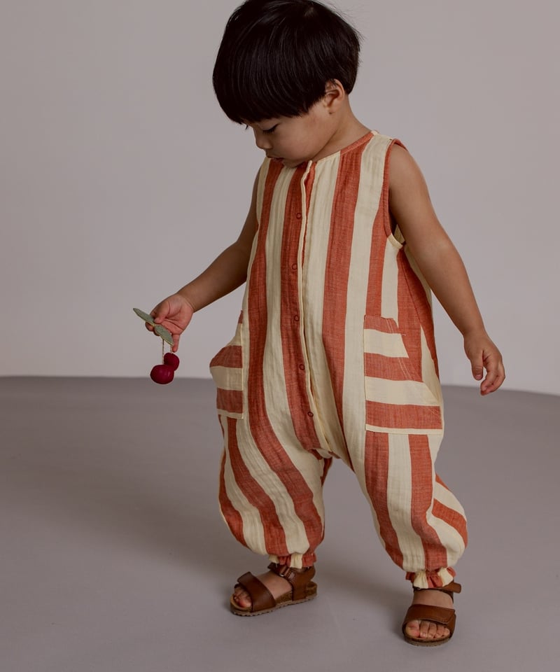 ORGANIC ZOO]【残りわずか！】Tomato Stripes Jumpsuit |