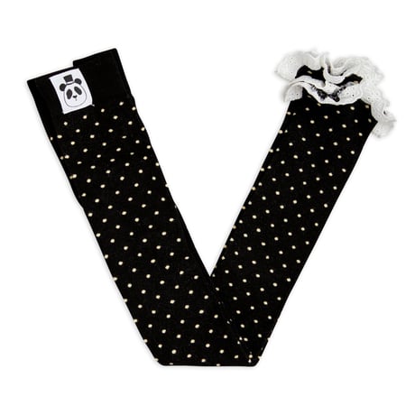 [mini rodini] Polka dot lace edge 1-pack leggings | Black