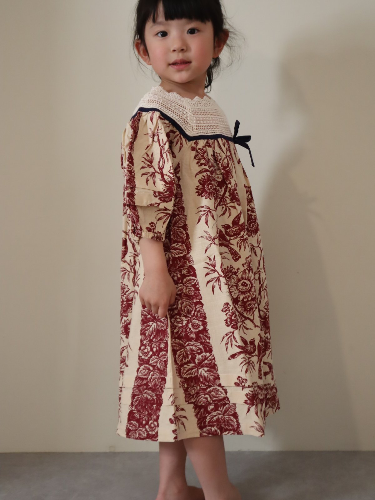 BONJOUR DIARY] Princess dress | Bird print- l