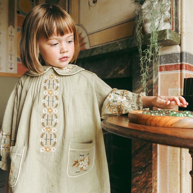 Lali Kids] Marie Dress | Faded Moss | RonRon b