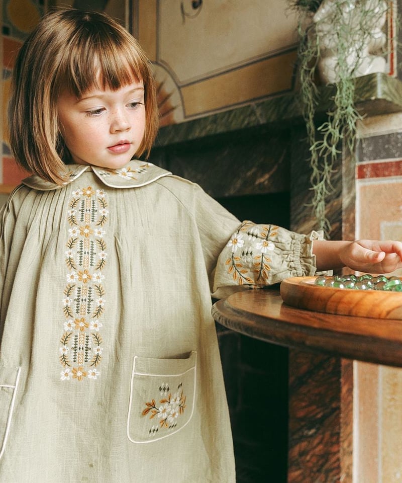 Lali Kids] Marie Dress | Faded Moss | RonRon b