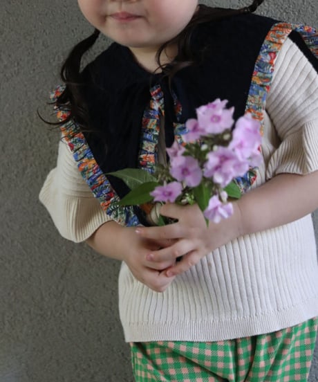 [Ron Ron Baby & Mom]【再入荷！LAST１！！】06.triangle ribbon (navy×flower frill)