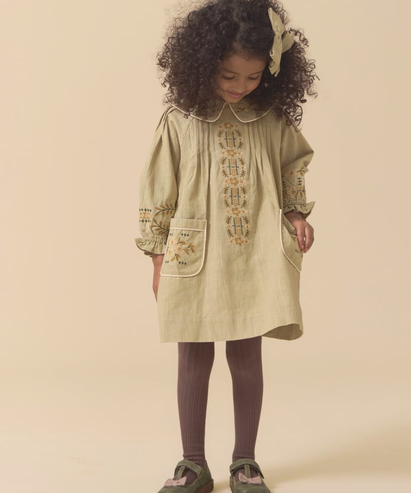 Lali Kids]【LAST1！！】Marie Dress | Faded Moss |