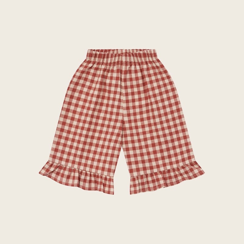 ORGANIC ZOO] Paprika Gingham Frill Culottes