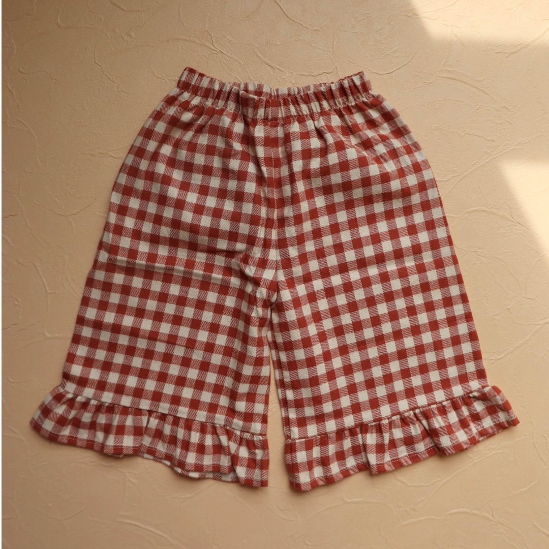 ORGANIC ZOO] Paprika Gingham Frill Culottes