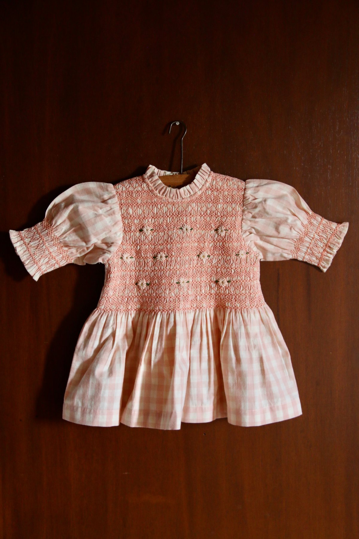 BONJOUR DIARY] Handsmocks blouse | Pink vichy
