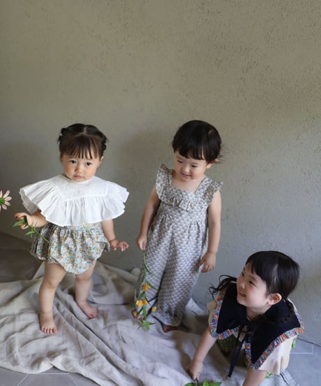 [Ron Ron Baby & Mom]【再入荷！LAST１！！】06.triangle ribbon (navy×flower frill)