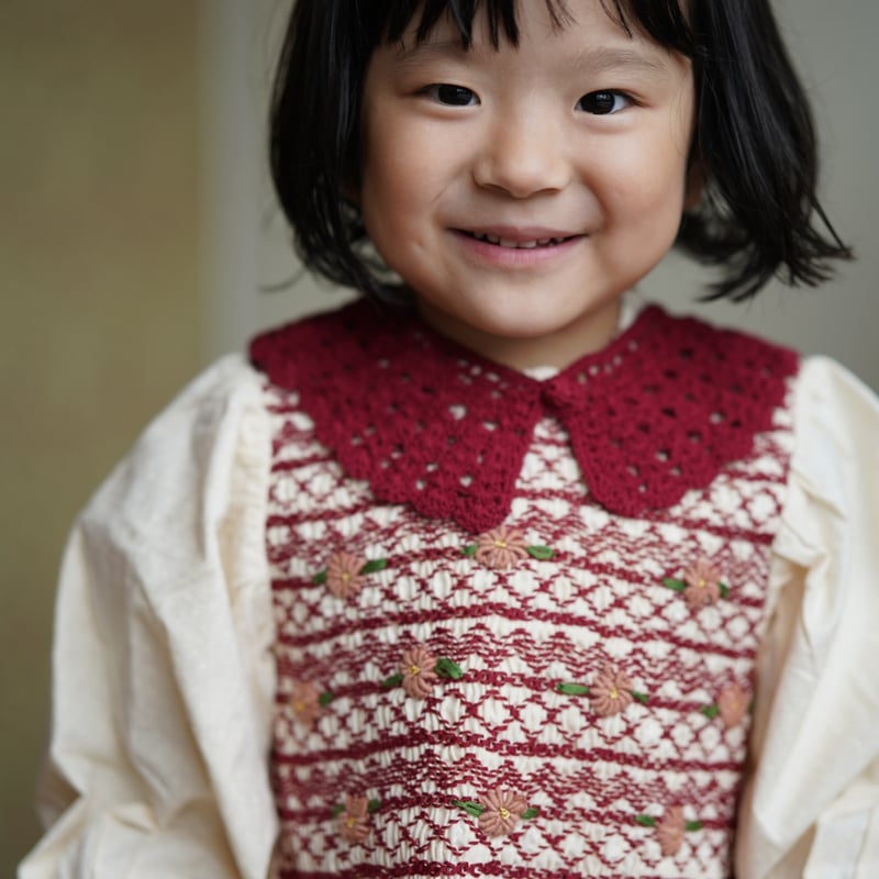 トップス Bonjour Diary HANDSMOCK BLOUSE BONJOUR DIARY] HANDSMOCK BLOUSE WITH REMOVABL