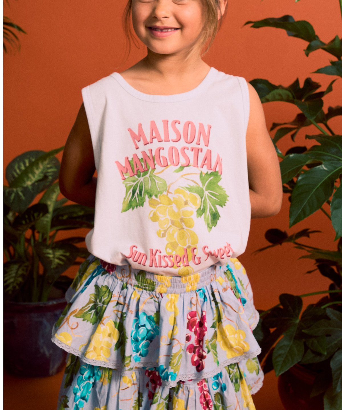 Maison Mangostan] Ruffles Uvas Skirt Light Bl