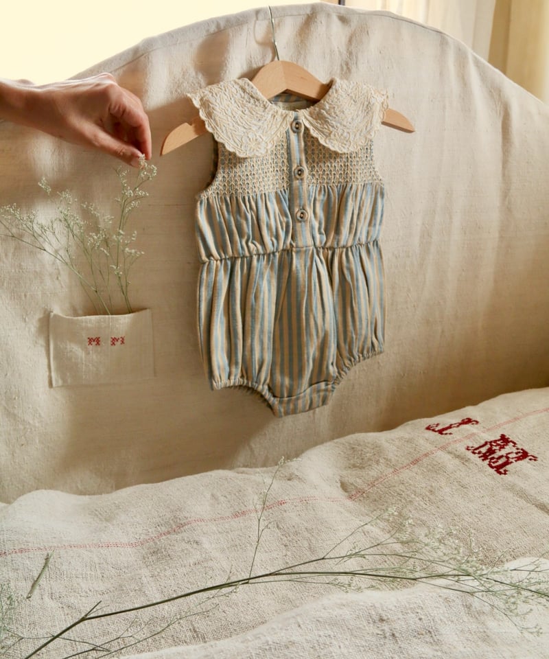 BONJOUR DIARY]【LAST1！！】Romper | Transat stripe