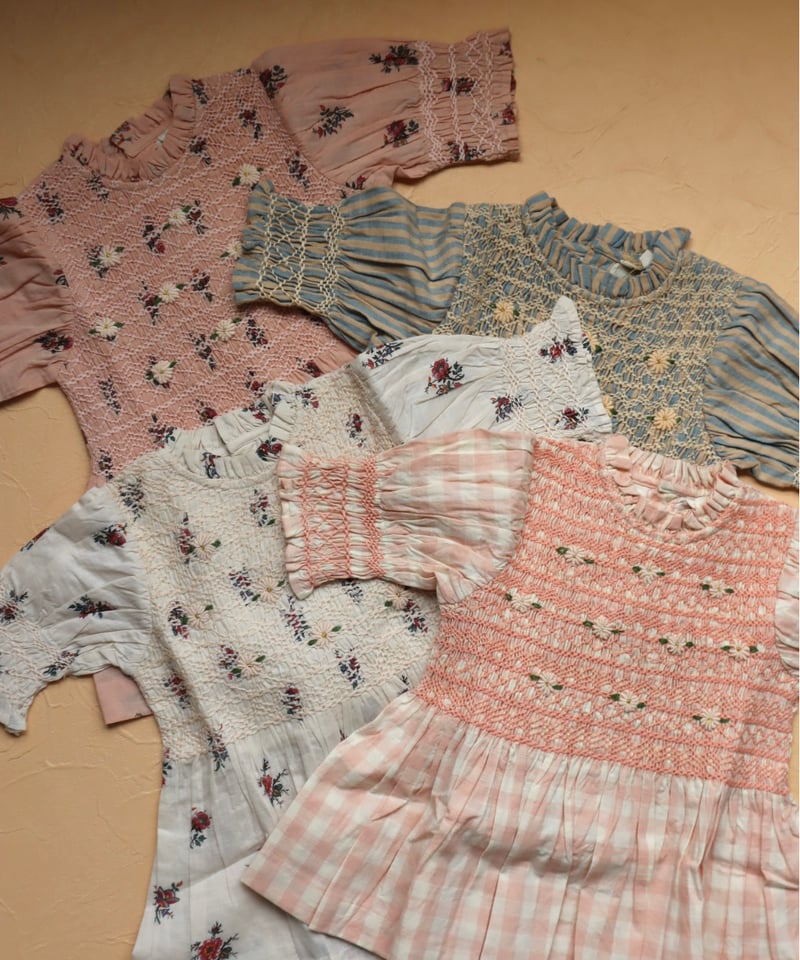 BONJOUR DIARY] Handsmocks blouse | Pink vichy