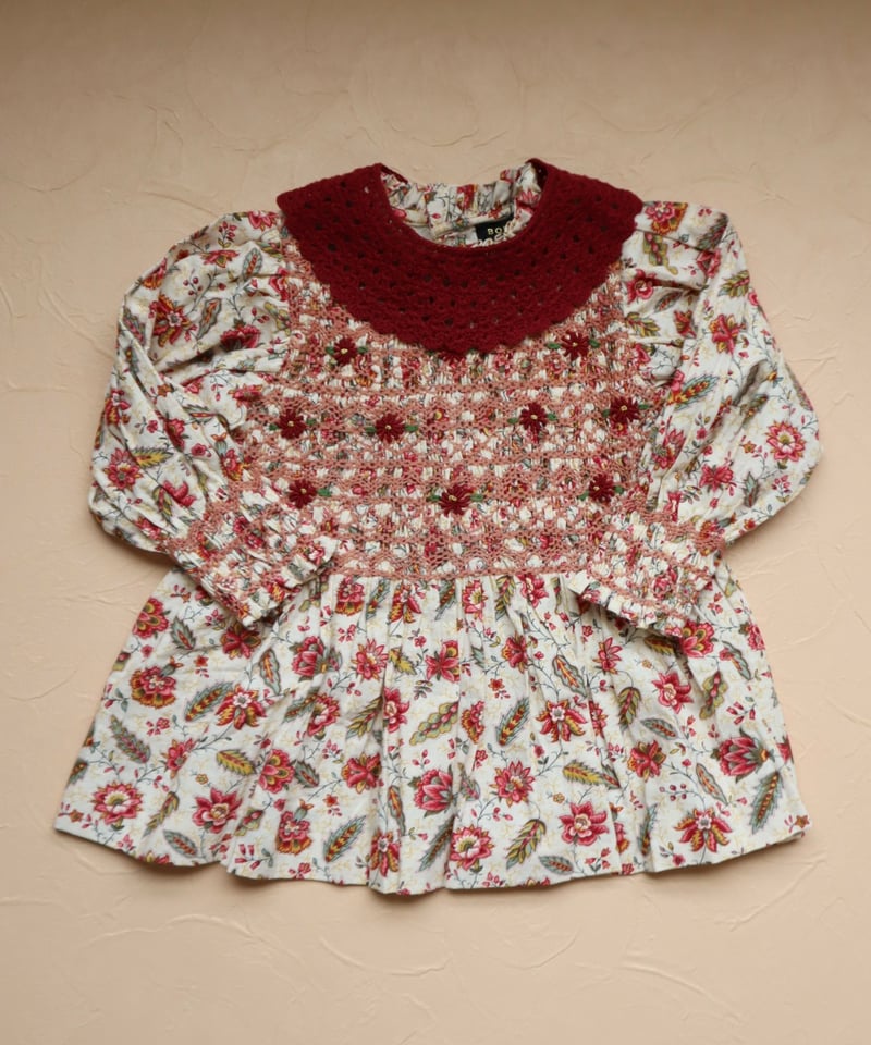 ワンピース Bonjour diary RETRO TUNIQUE handsmock BONJOUR DIARY]【残りわずか！】HANDSMOCK BLOUSE WITH RE