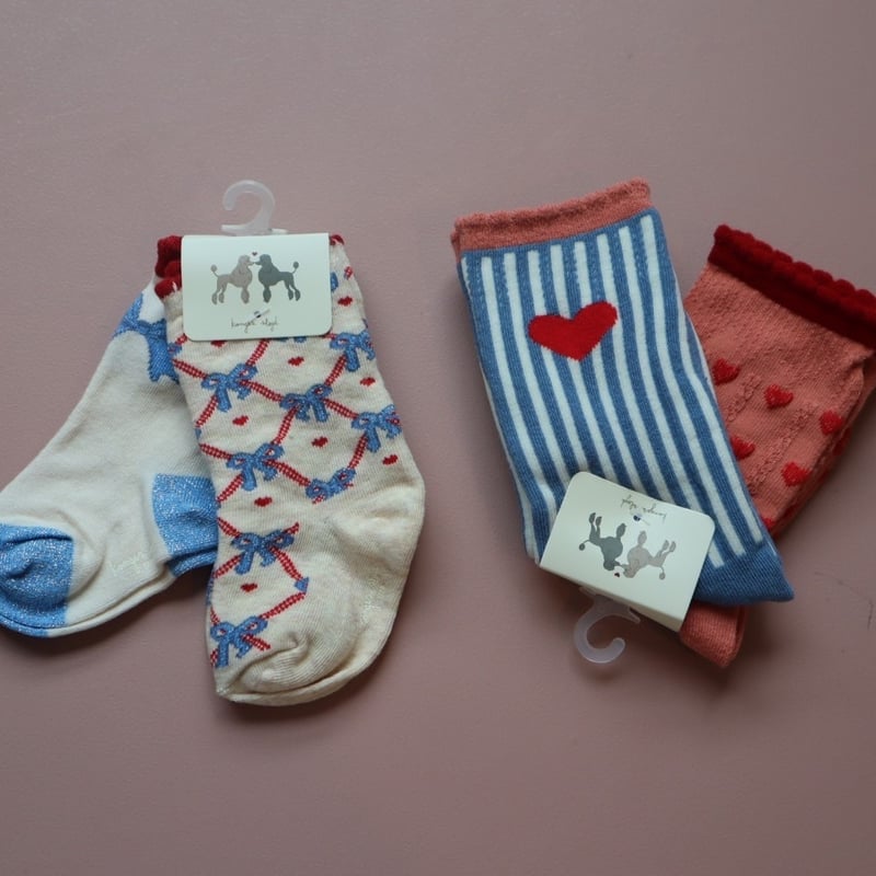 Konges Slojd] 2 PACK JAQUARD BOW SOCKS | BOW M
