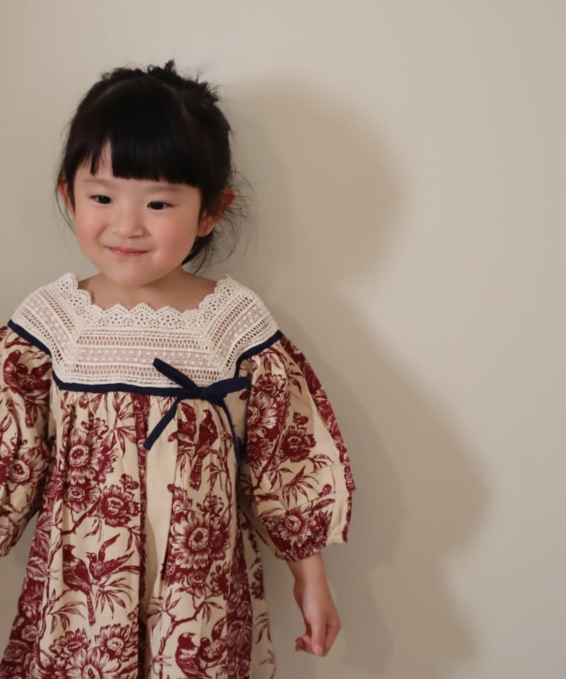 BONJOUR DIARY] Princess dress | Bird print- l