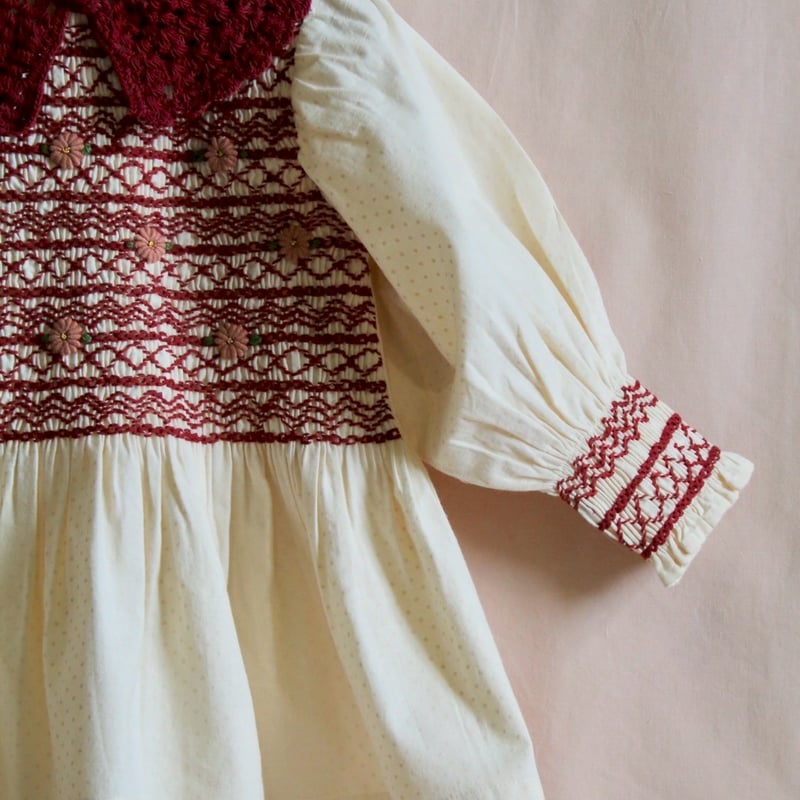 ワンピース Bonjour diary 2023fw smocking blouse BONJOUR DIARY SMOCKED BLOUSE / ANTOINETTE PRINT - Milk + Bots