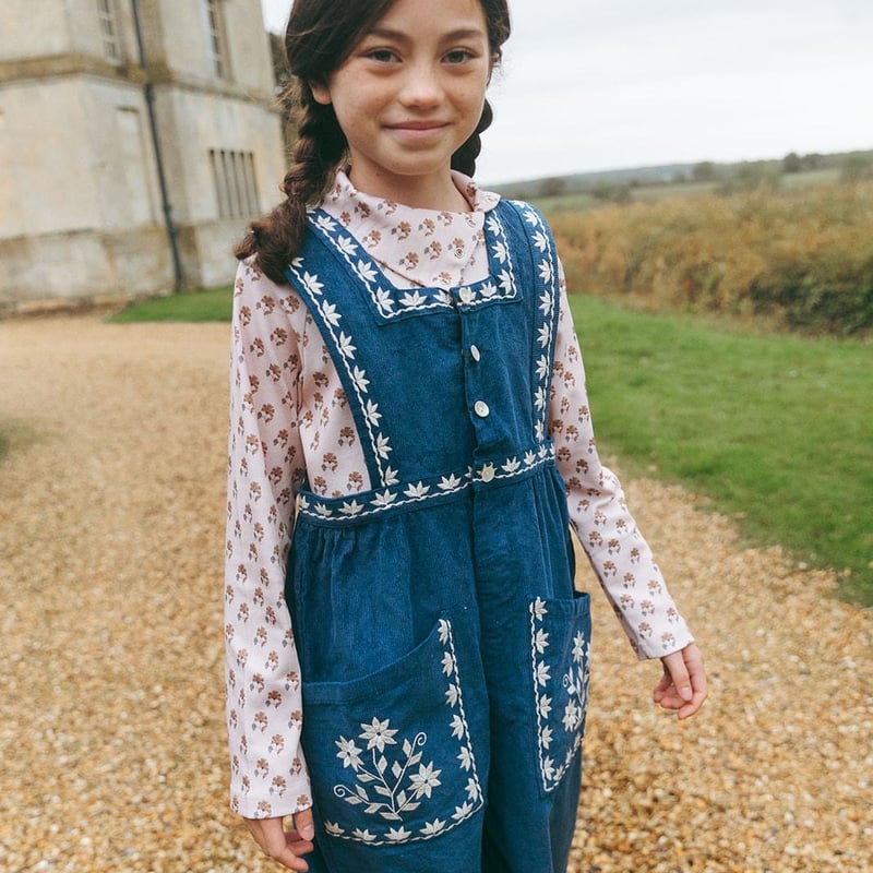 子供用　ロンスプ　BLALA Lali Kids]【残りわずか！】Clara Romper | Bijou Blue Em