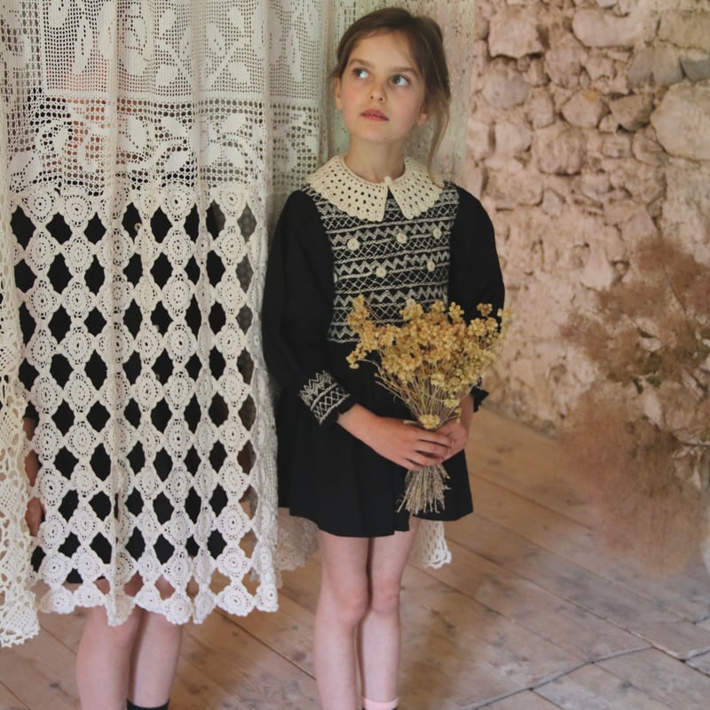 【限定価格】bonjour diary 4y HANDSMOCK BLOUSE BONJOUR DIARY] HANDSMOCK BLOUSE WITH REMOVABL