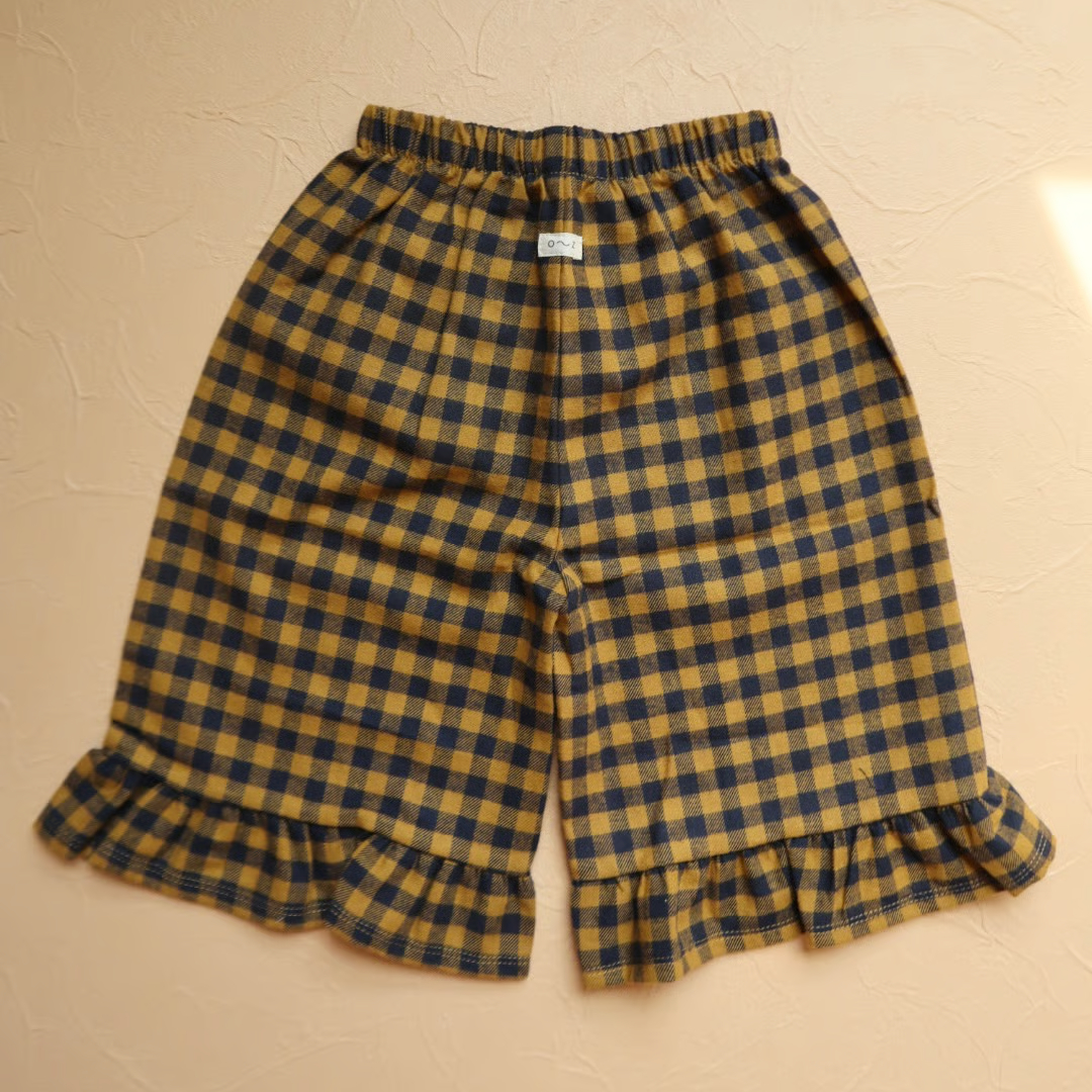 ボトムス organic zoo Gingham Frill Culottes ORGANIC ZOO] Blueberry Gingham Frill Culotte