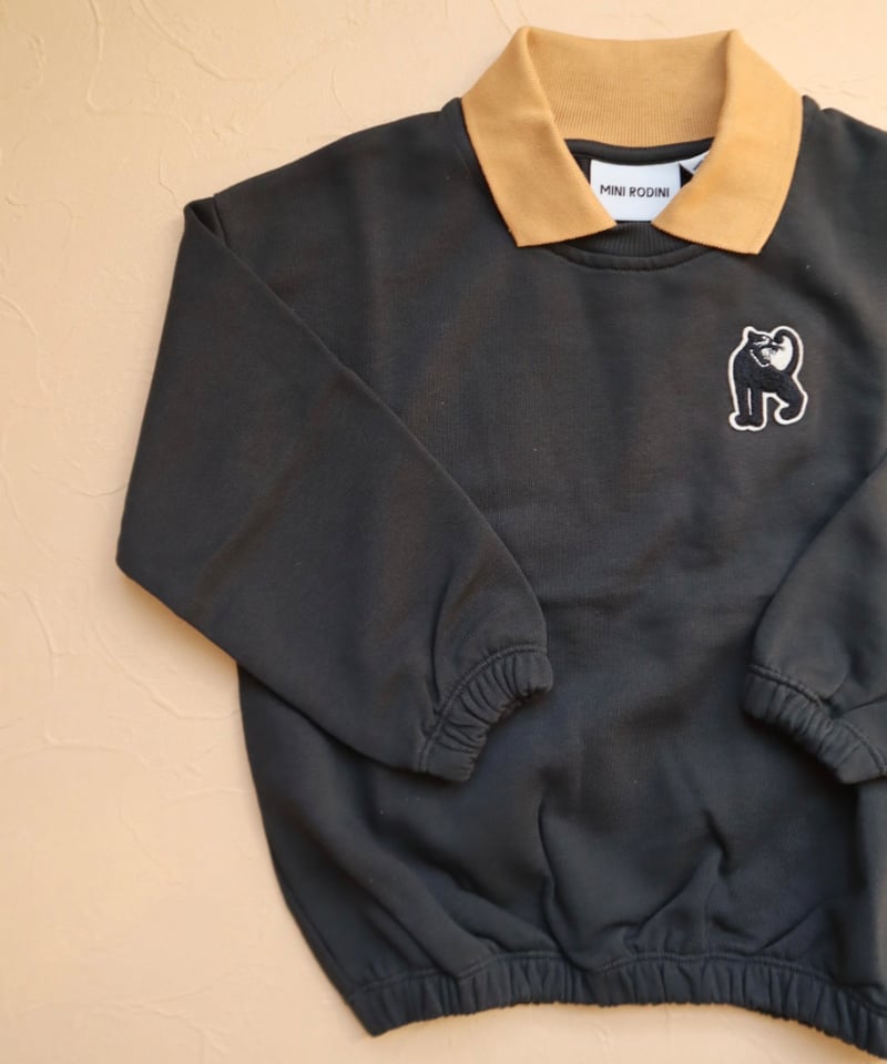 mini rodini] Panther patch collar sweatshirt |