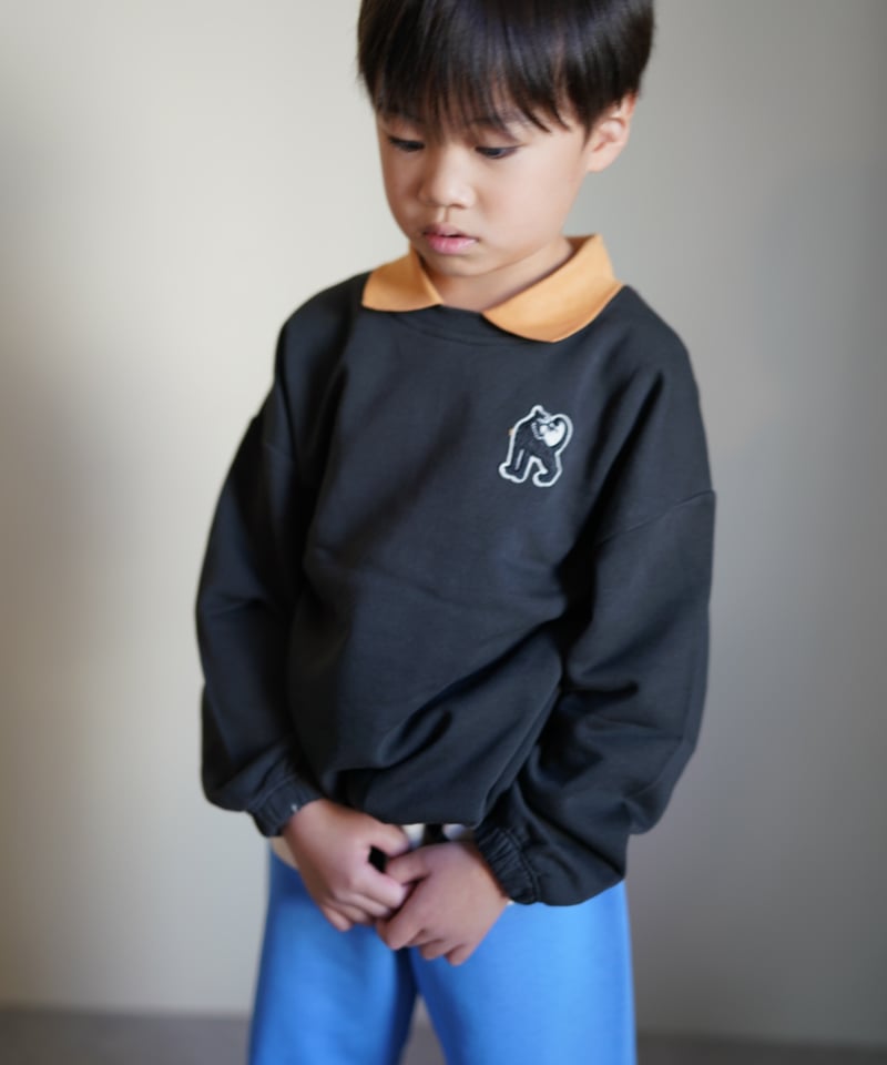 mini rodini] Panther patch collar sweatshirt |