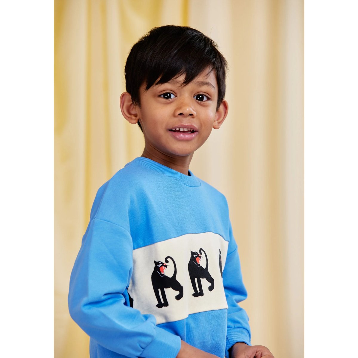 mini rodini] Panther panel sweatshirt | Blue |