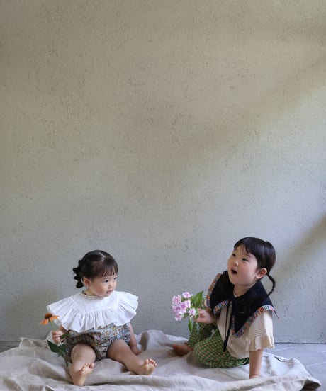 [Ron Ron Baby & Mom]【再入荷！LAST１！！】06.triangle ribbon (navy×flower frill)