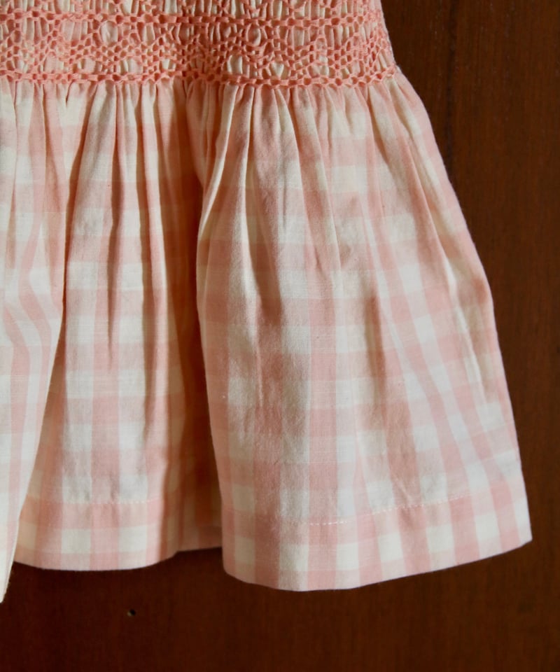 BONJOUR DIARY] Handsmocks blouse | Pink vichy