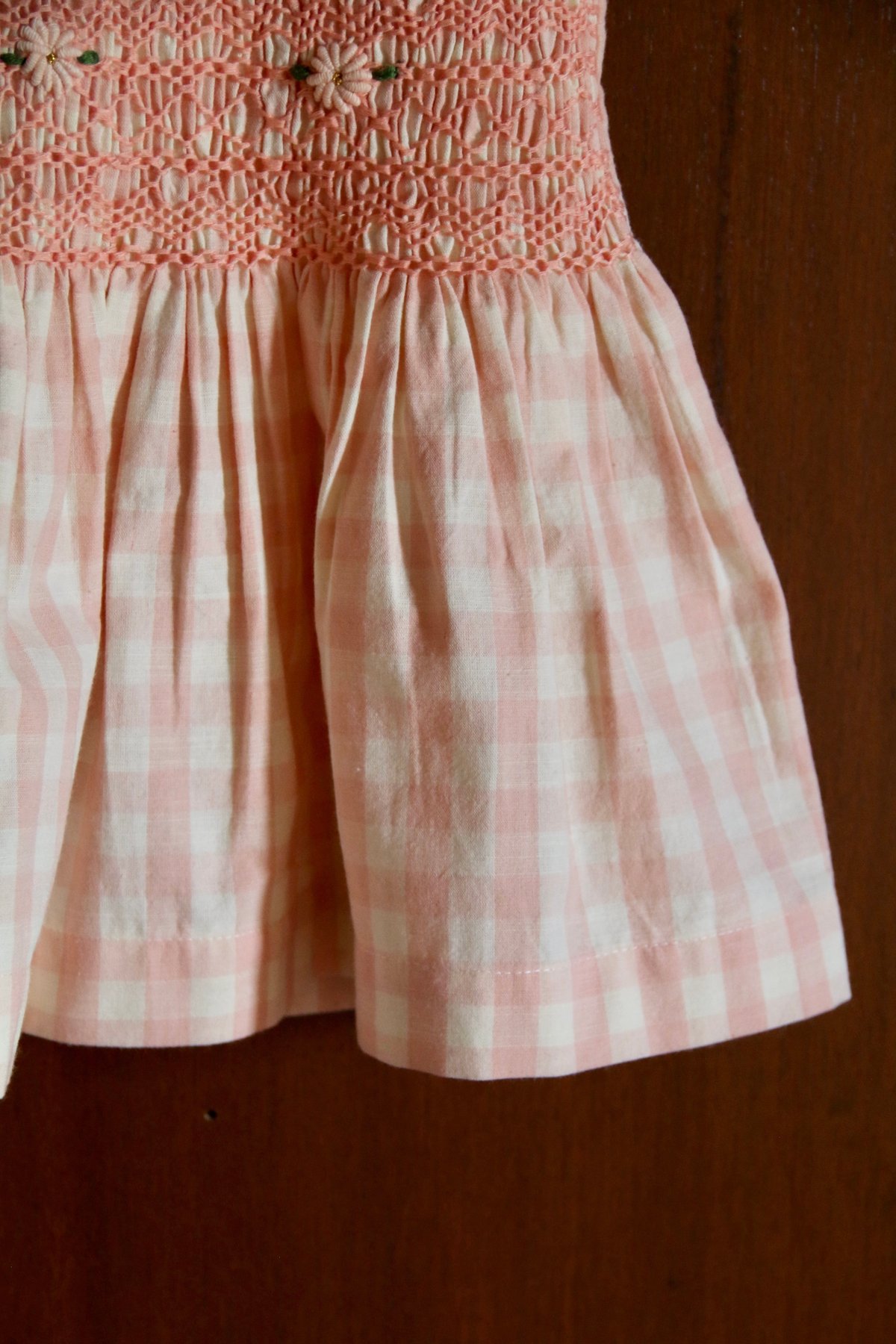 BONJOUR DIARY] Handsmocks blouse | Pink vichy